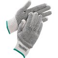 Global Industrial PVC Dot Knit Gloves, Double-Sided, Black, Medium, 1-Dozen 708351M